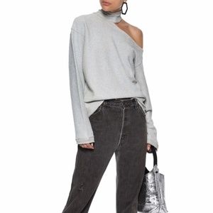 NEW RtA Langley Shoulder Metallic Terry Sweatshirt